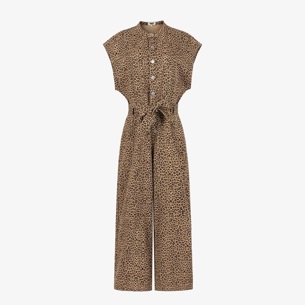 FRNCH Leopard Print Jumpsuit in Brown/Tan - Picture 12 of 12
